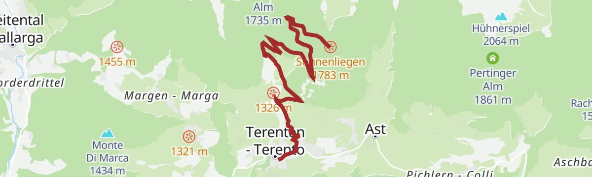 Route map: Sunshine refill spot at Gols in Terenten